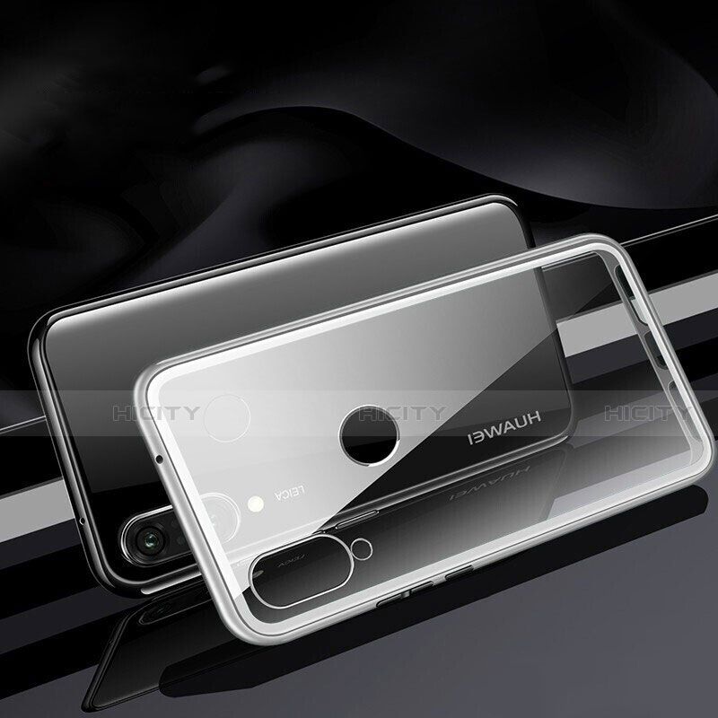 Coque Rebord Bumper Luxe Aluminum Metal Miroir 360 Degres Housse Etui Aimant T04 pour Huawei P30 Lite New Edition Blanc Plus