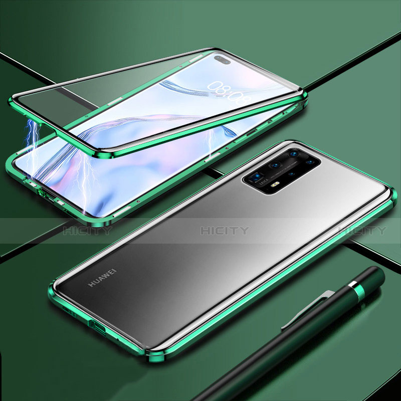 Coque Rebord Bumper Luxe Aluminum Metal Miroir 360 Degres Housse Etui Aimant T04 pour Huawei P40 Pro+ Plus Plus