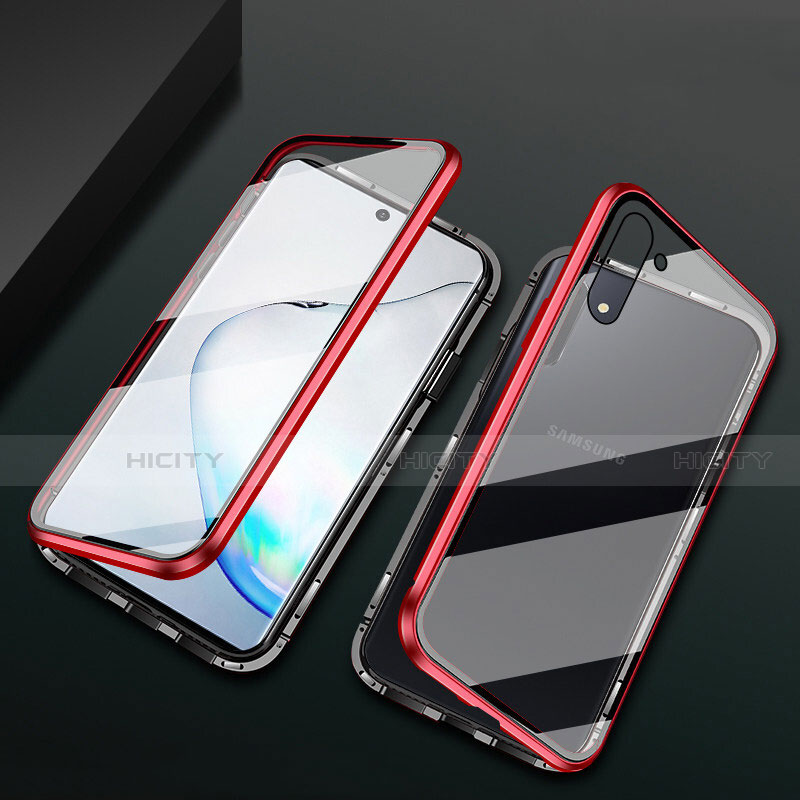 Coque Rebord Bumper Luxe Aluminum Metal Miroir 360 Degres Housse Etui Aimant T04 pour Samsung Galaxy Note 10 Plus