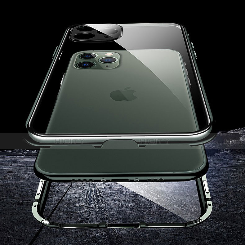 Coque Rebord Bumper Luxe Aluminum Metal Miroir 360 Degres Housse Etui Aimant T05 pour Apple iPhone 11 Pro Max Plus