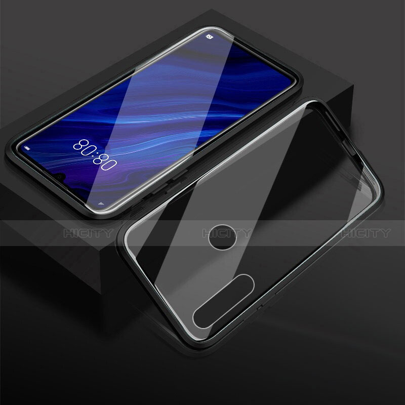 Coque Rebord Bumper Luxe Aluminum Metal Miroir 360 Degres Housse Etui Aimant T05 pour Huawei Honor 10i Noir Plus