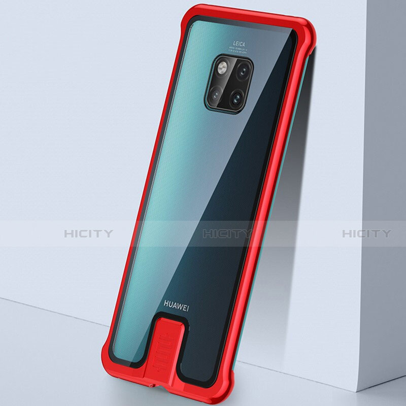 Coque Rebord Bumper Luxe Aluminum Metal Miroir 360 Degres Housse Etui Aimant T05 pour Huawei Mate 20 Pro Rouge Plus