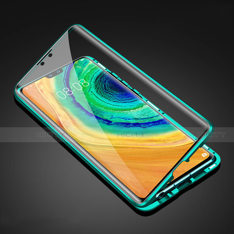 Coque Rebord Bumper Luxe Aluminum Metal Miroir 360 Degres Housse Etui Aimant T05 pour Huawei Mate 30 Pro 5G Vert Plus