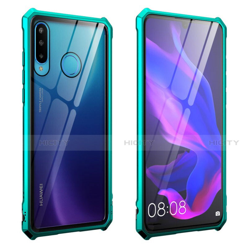 Coque Rebord Bumper Luxe Aluminum Metal Miroir 360 Degres Housse Etui Aimant T05 pour Huawei Nova 4e Vert Plus