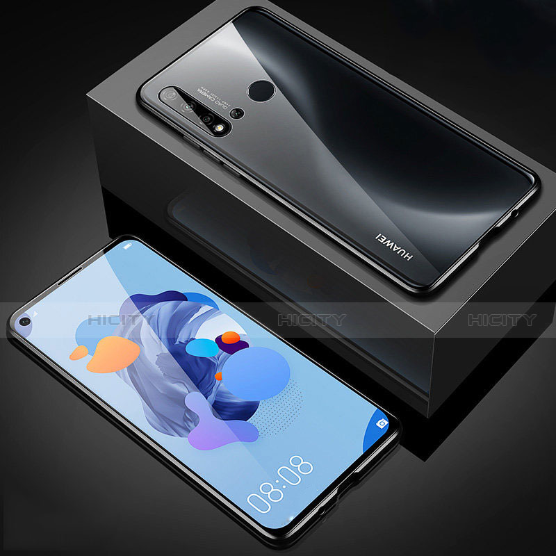 Coque Rebord Bumper Luxe Aluminum Metal Miroir 360 Degres Housse Etui Aimant T05 pour Huawei P20 Lite (2019) Noir Plus