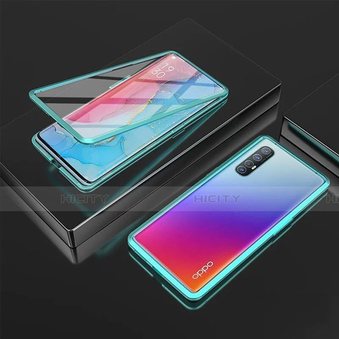 Coque Rebord Bumper Luxe Aluminum Metal Miroir 360 Degres Housse Etui Aimant T05 pour Oppo Find X2 Neo Plus