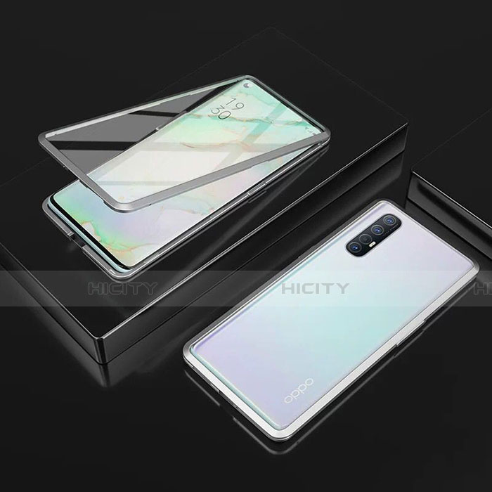 Coque Rebord Bumper Luxe Aluminum Metal Miroir 360 Degres Housse Etui Aimant T05 pour Oppo Find X2 Neo Plus