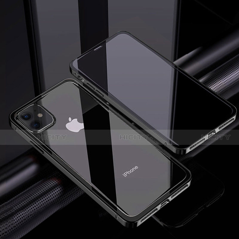 Coque Rebord Bumper Luxe Aluminum Metal Miroir 360 Degres Housse Etui Aimant T06 pour Apple iPhone 12 Mini Plus