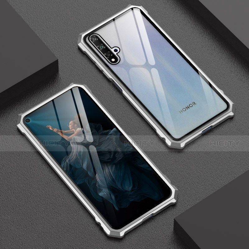 Coque Rebord Bumper Luxe Aluminum Metal Miroir 360 Degres Housse Etui Aimant T06 pour Huawei Honor 20S Plus