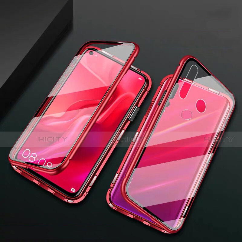 Coque Rebord Bumper Luxe Aluminum Metal Miroir 360 Degres Housse Etui Aimant T06 pour Huawei Nova 4e Plus