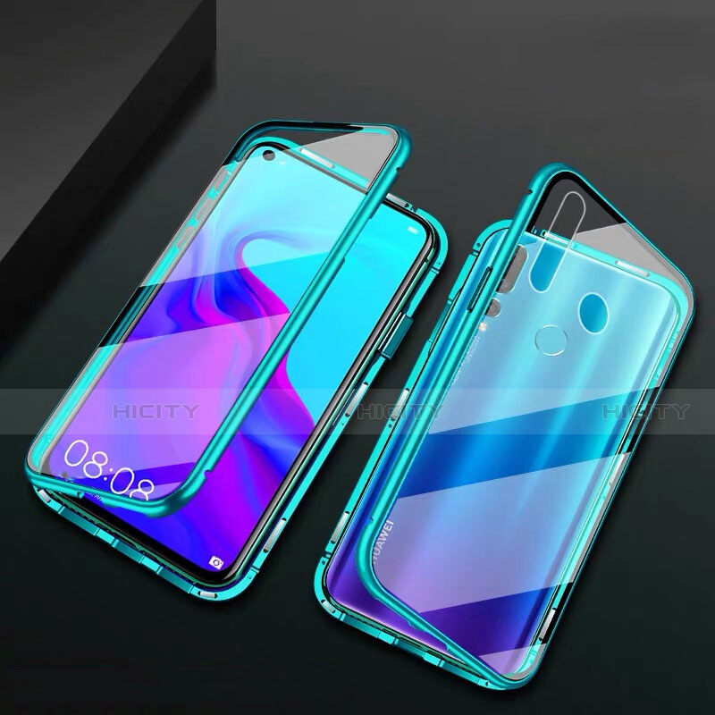 Coque Rebord Bumper Luxe Aluminum Metal Miroir 360 Degres Housse Etui Aimant T06 pour Huawei Nova 4e Vert Plus