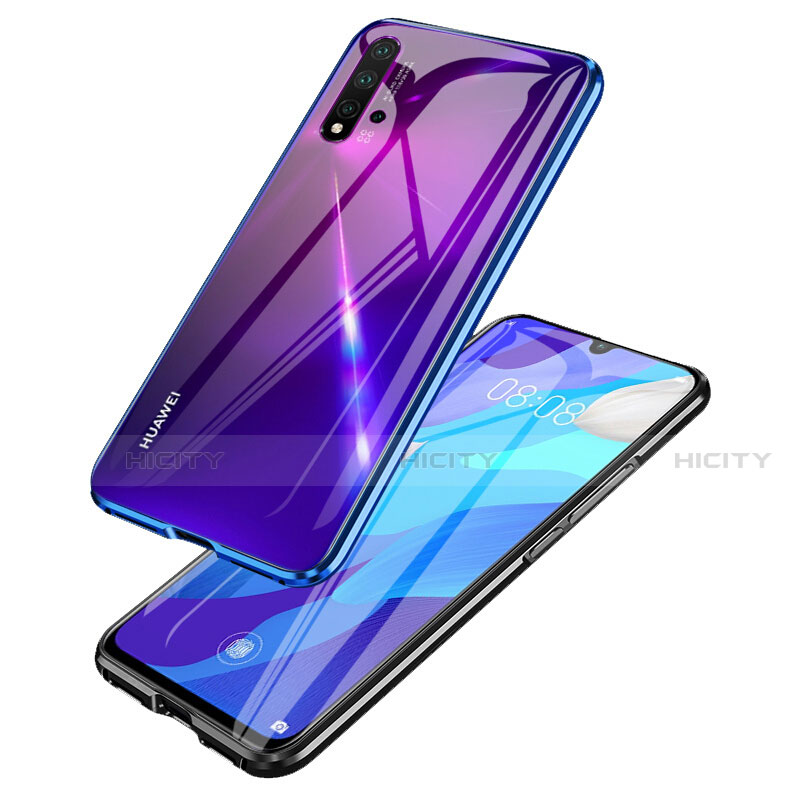 Coque Rebord Bumper Luxe Aluminum Metal Miroir 360 Degres Housse Etui Aimant T06 pour Huawei Nova 5 Pro Plus