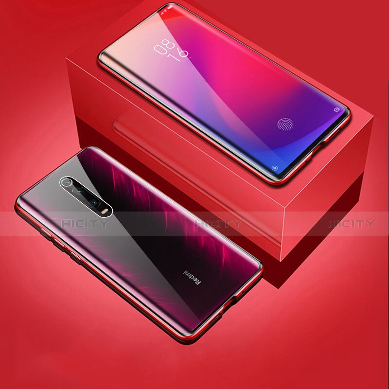 Coque Rebord Bumper Luxe Aluminum Metal Miroir 360 Degres Housse Etui Aimant T06 pour Xiaomi Mi 9T Pro Rouge Plus