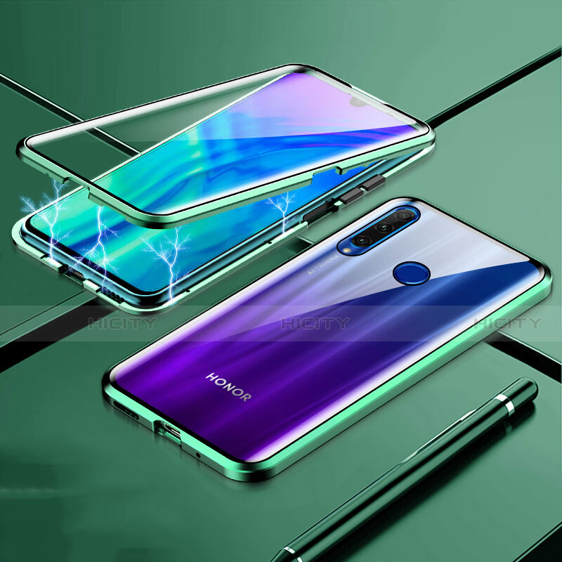 Coque Rebord Bumper Luxe Aluminum Metal Miroir 360 Degres Housse Etui Aimant T07 pour Huawei Honor 10i Vert Plus