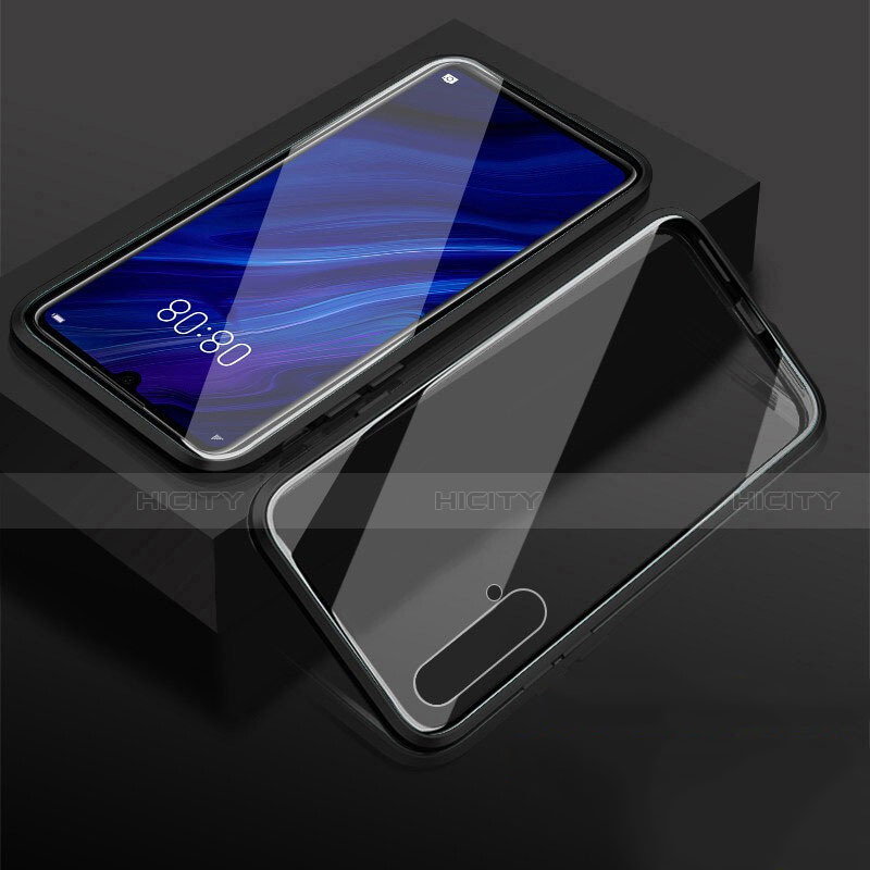 Coque Rebord Bumper Luxe Aluminum Metal Miroir 360 Degres Housse Etui Aimant T08 pour Huawei Nova 5 Pro Noir Plus