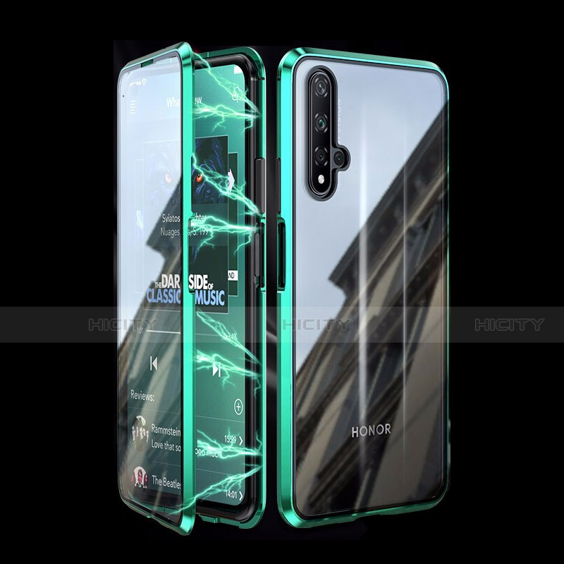 Coque Rebord Bumper Luxe Aluminum Metal Miroir 360 Degres Housse Etui Aimant T08 pour Huawei Nova 5T Plus