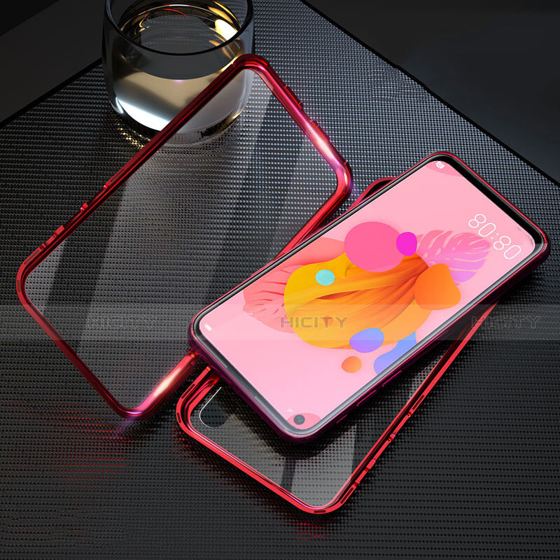 Coque Rebord Bumper Luxe Aluminum Metal Miroir 360 Degres Housse Etui Aimant T08 pour Huawei P20 Lite (2019) Plus