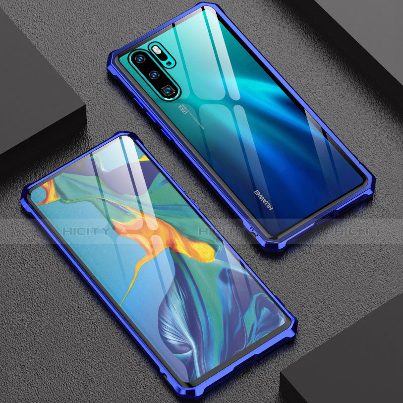 Coque Rebord Bumper Luxe Aluminum Metal Miroir 360 Degres Housse Etui Aimant T08 pour Huawei P30 Pro Plus