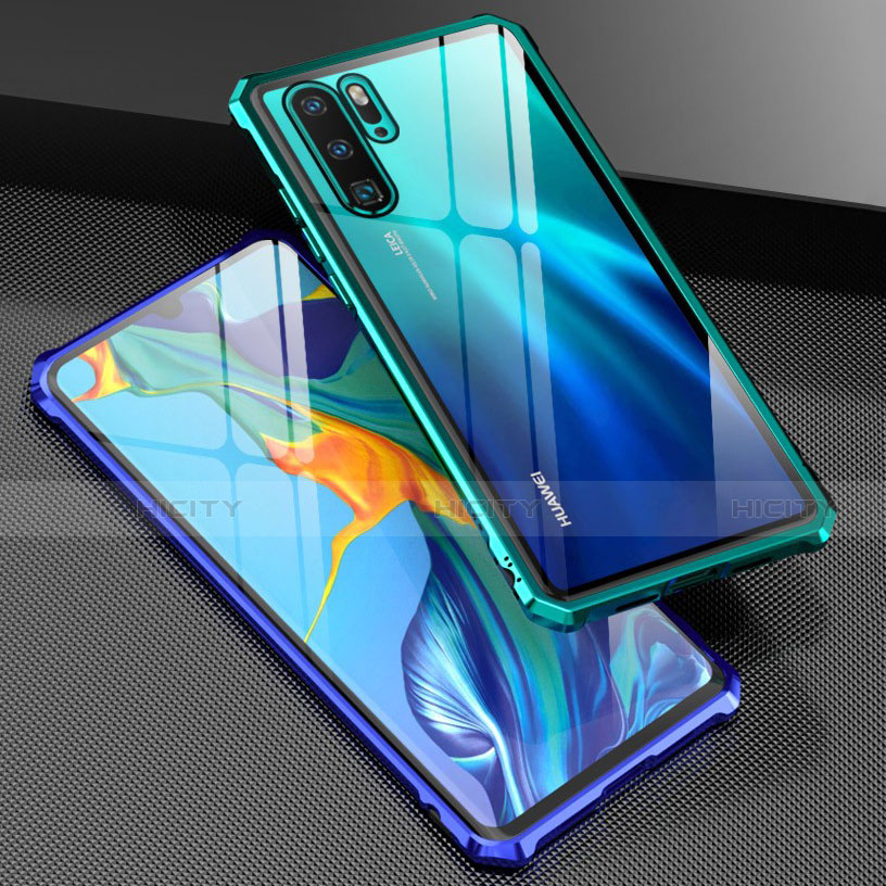 Coque Rebord Bumper Luxe Aluminum Metal Miroir 360 Degres Housse Etui Aimant T08 pour Huawei P30 Pro Plus