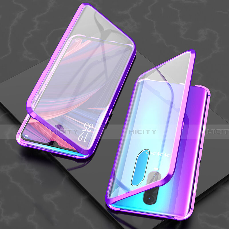 Coque Rebord Bumper Luxe Aluminum Metal Miroir 360 Degres Housse Etui Aimant T08 pour Oppo R17 Pro Plus