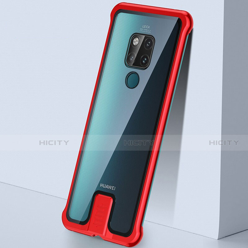 Coque Rebord Bumper Luxe Aluminum Metal Miroir 360 Degres Housse Etui Aimant T09 pour Huawei Mate 20 Rouge Plus