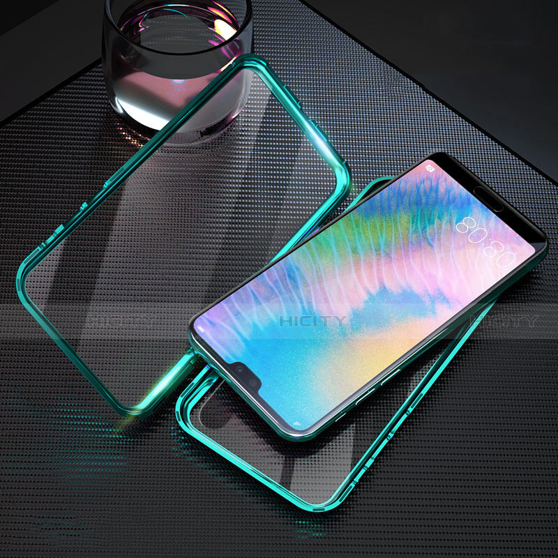 Coque Rebord Bumper Luxe Aluminum Metal Miroir 360 Degres Housse Etui Aimant T09 pour Huawei Nova 5T Vert Plus