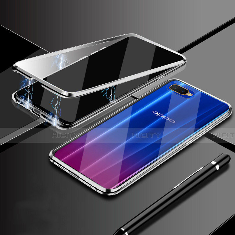 Coque Rebord Bumper Luxe Aluminum Metal Miroir 360 Degres Housse Etui Aimant T09 pour Oppo R15X Plus