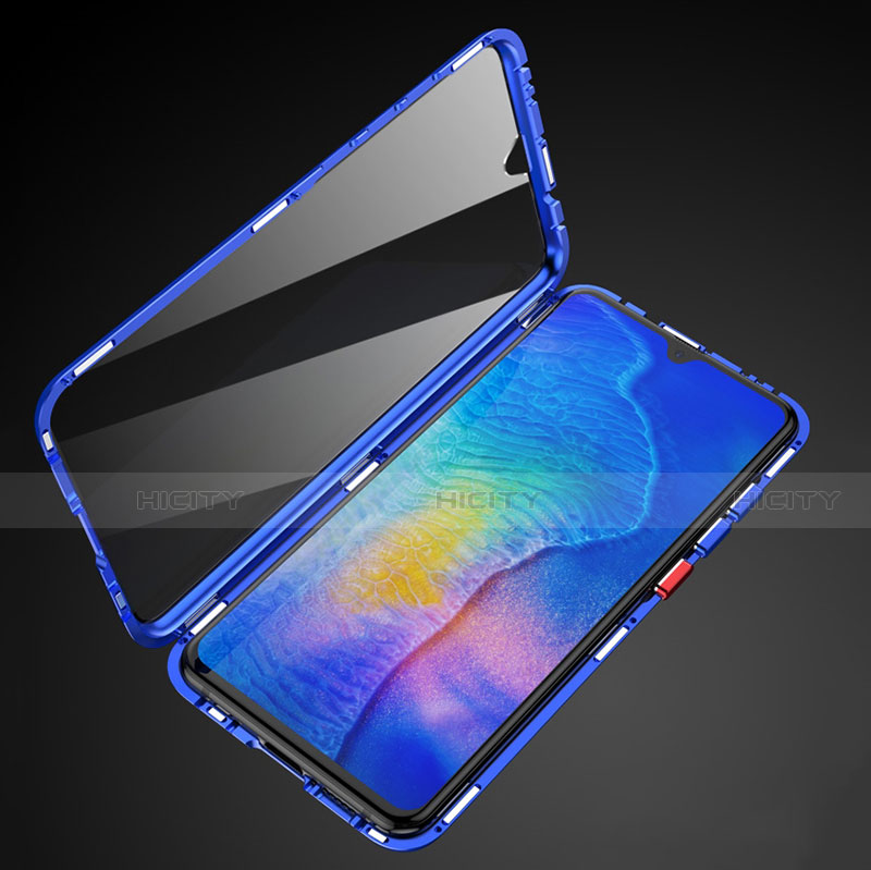 Coque Rebord Bumper Luxe Aluminum Metal Miroir 360 Degres Housse Etui Aimant T10 pour Huawei Mate 20 Plus