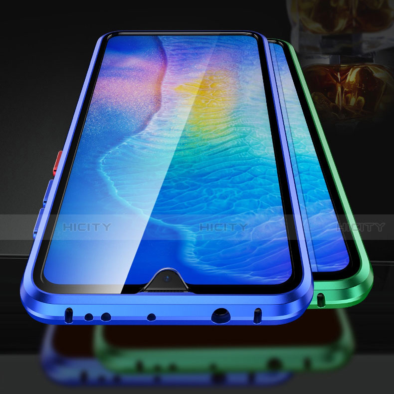 Coque Rebord Bumper Luxe Aluminum Metal Miroir 360 Degres Housse Etui Aimant T10 pour Huawei Mate 20 Plus