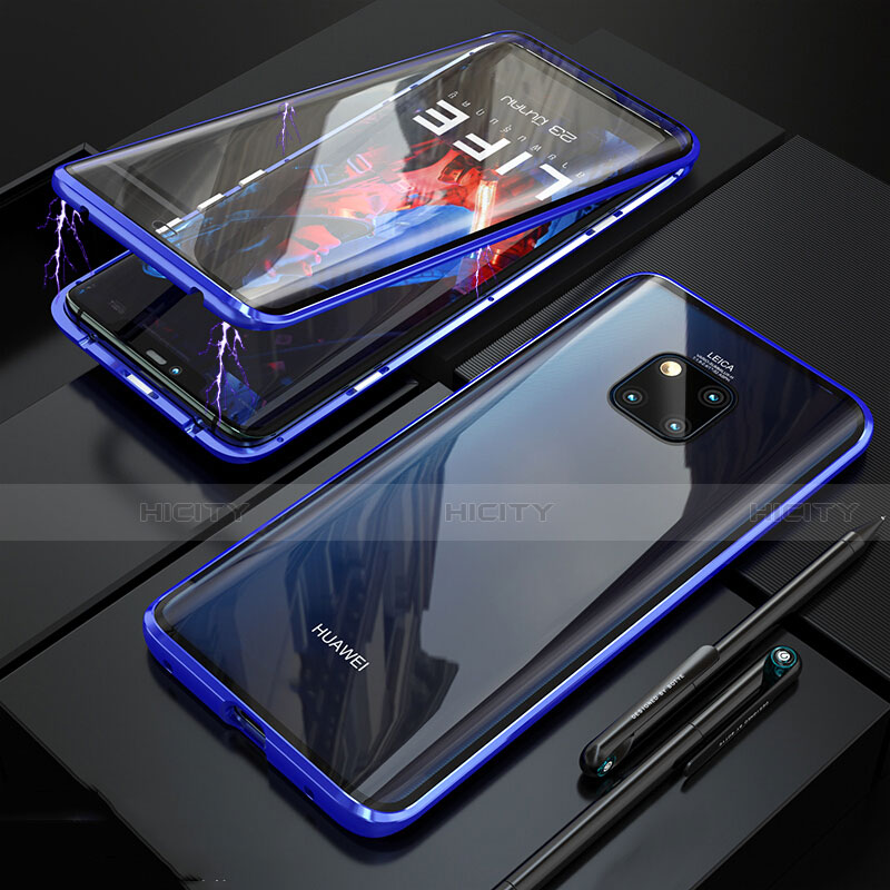 Coque Rebord Bumper Luxe Aluminum Metal Miroir 360 Degres Housse Etui Aimant T10 pour Huawei Mate 20 Pro Plus