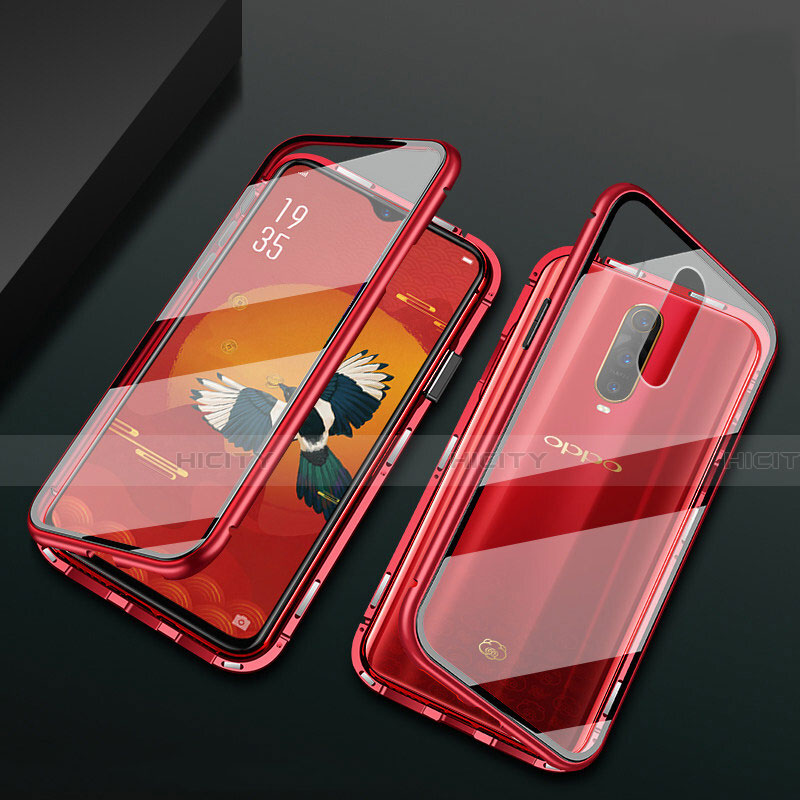 Coque Rebord Bumper Luxe Aluminum Metal Miroir 360 Degres Housse Etui Aimant T10 pour Oppo R17 Pro Plus