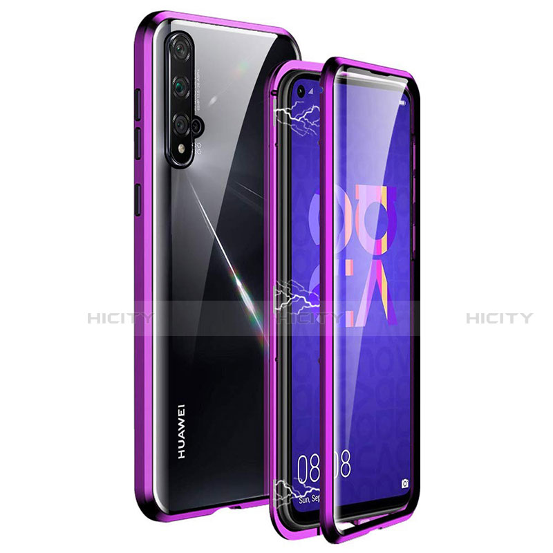 Coque Rebord Bumper Luxe Aluminum Metal Miroir 360 Degres Housse Etui Aimant T11 pour Huawei Honor 20 Plus