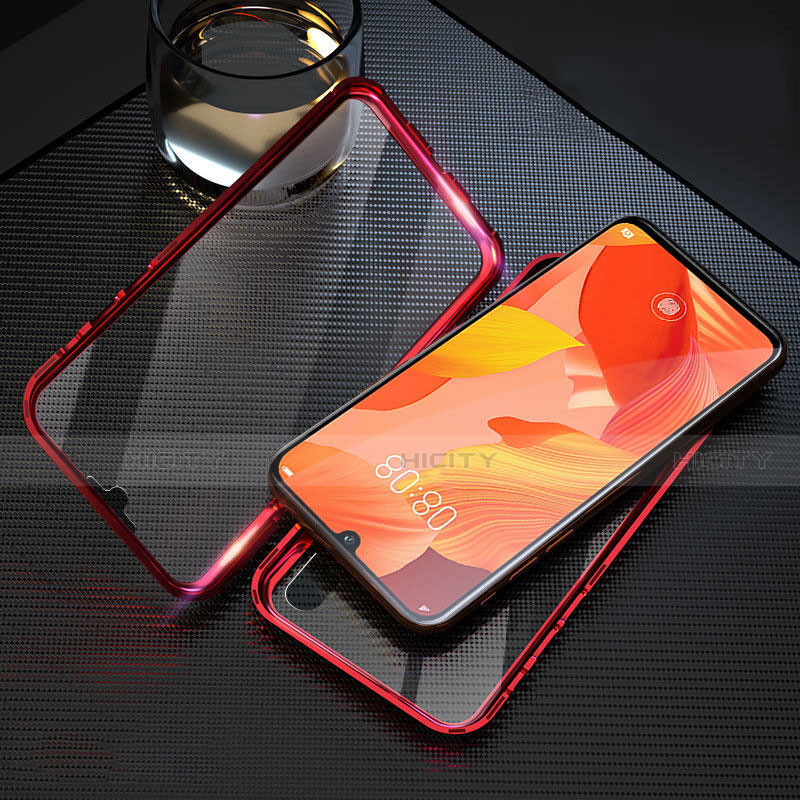 Coque Rebord Bumper Luxe Aluminum Metal Miroir 360 Degres Housse Etui Aimant T11 pour Huawei Nova 5 Rouge Plus