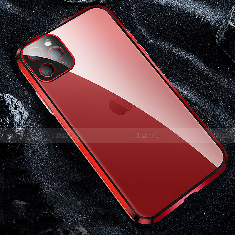 Coque Rebord Bumper Luxe Aluminum Metal Miroir 360 Degres Housse Etui Aimant T12 pour Apple iPhone 11 Pro Plus