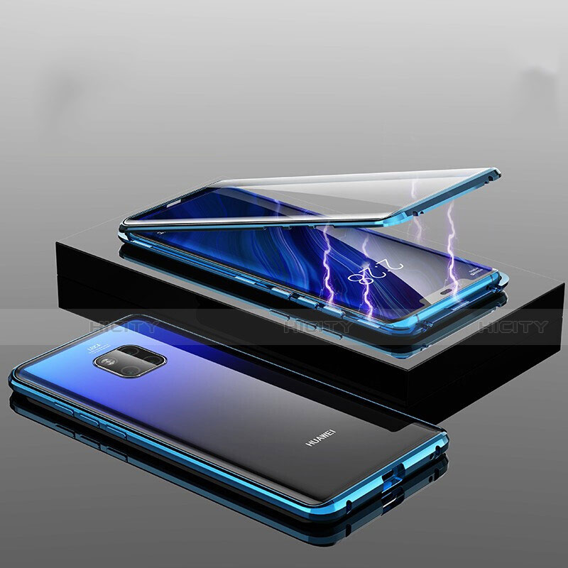 Coque Rebord Bumper Luxe Aluminum Metal Miroir 360 Degres Housse Etui Aimant T14 pour Huawei Mate 20 Pro Plus