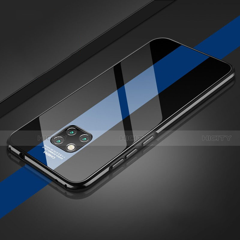 Coque Rebord Bumper Luxe Aluminum Metal Miroir 360 Degres Housse Etui Aimant T16 pour Huawei Mate 20 Pro Bleu Plus