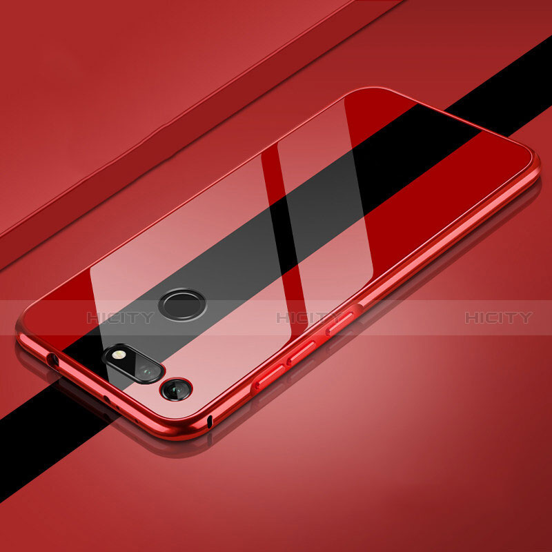 Coque Rebord Bumper Luxe Aluminum Metal Miroir 360 Degres Housse Etui Aimant Z02 pour Huawei Honor View 20 Rouge Plus