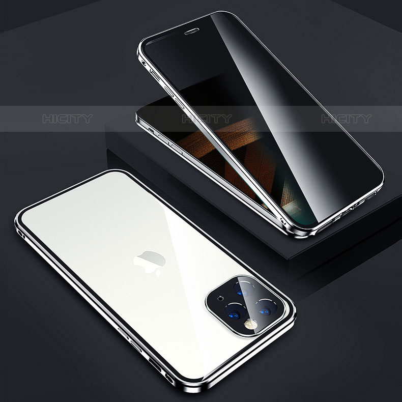 Coque Rebord Bumper Luxe Aluminum Metal Miroir 360 Degres Housse Etui Aimant Z05 pour Apple iPhone 15 Pro Plus