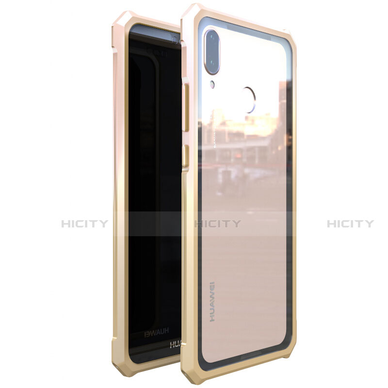 Coque Rebord Bumper Luxe Aluminum Metal Miroir 360 Degres Housse Etui M01 pour Huawei Nova 3e Or Plus