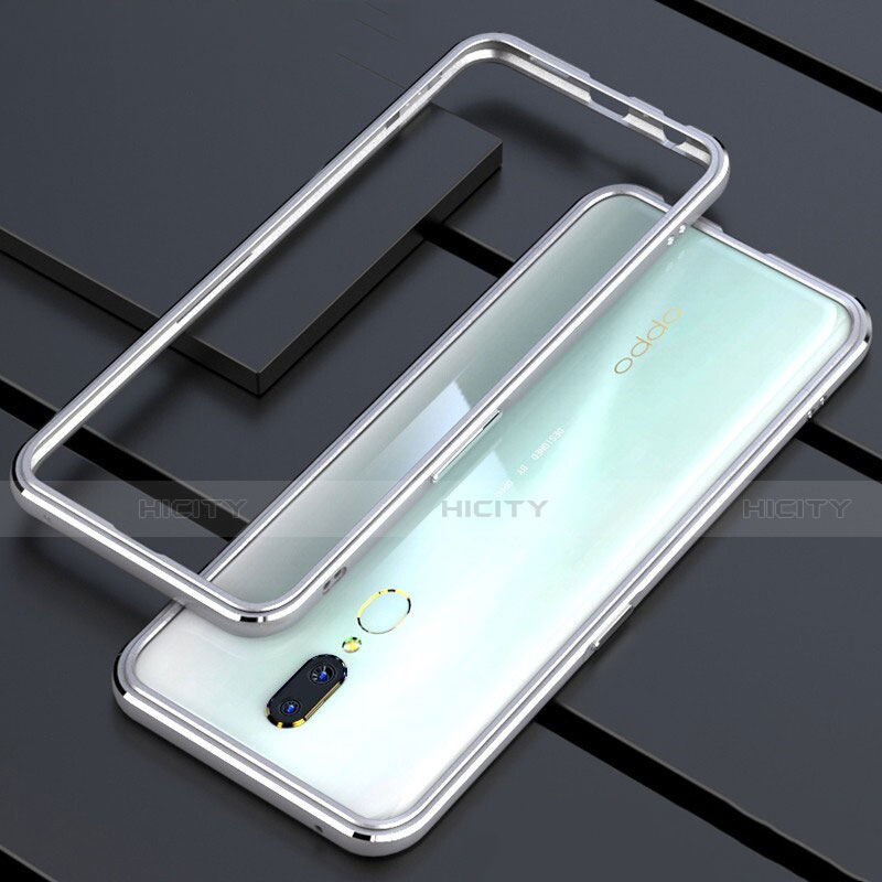 Coque Rebord Bumper Luxe Aluminum Metal Miroir 360 Degres Housse Etui M01 pour Oppo A9 Argent Plus