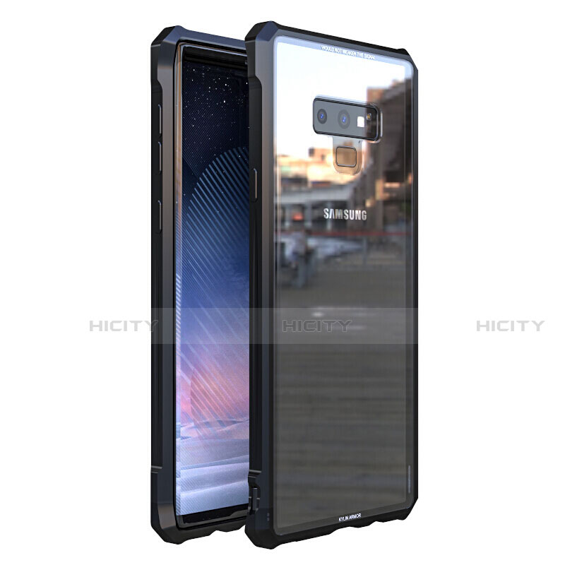 Coque Rebord Bumper Luxe Aluminum Metal Miroir 360 Degres Housse Etui M01 pour Samsung Galaxy Note 9 Noir Plus