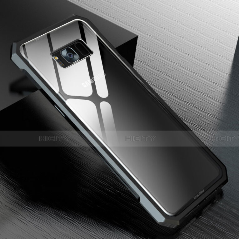 Coque Rebord Bumper Luxe Aluminum Metal Miroir 360 Degres Housse Etui M01 pour Samsung Galaxy S8 Plus