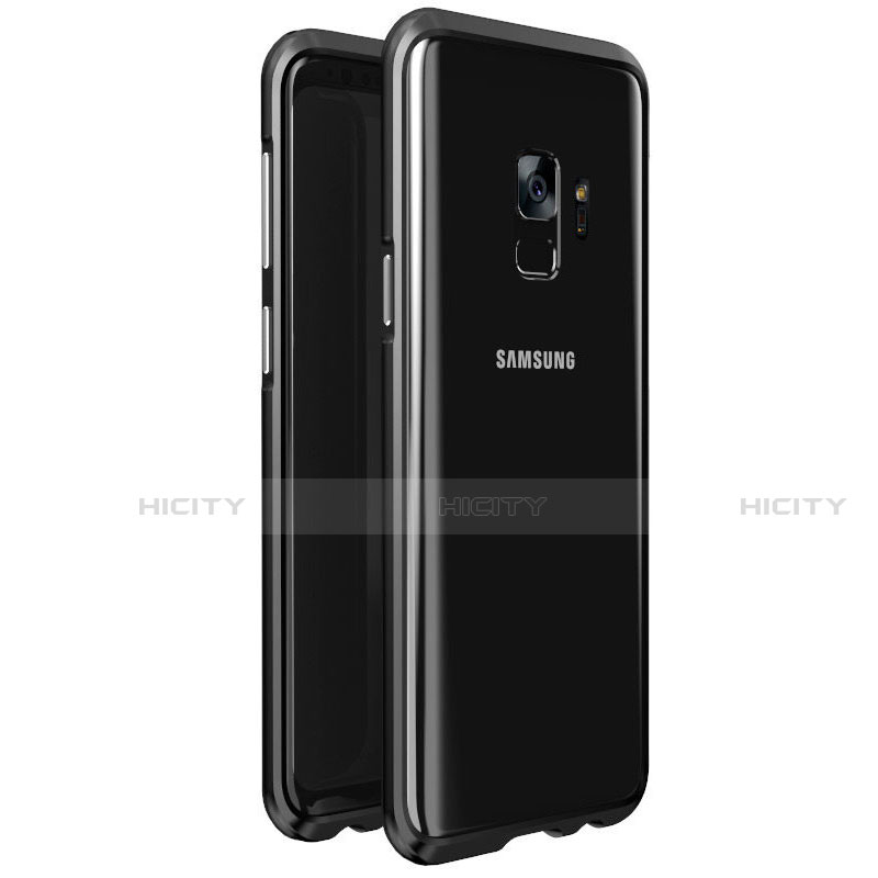 Coque Rebord Bumper Luxe Aluminum Metal Miroir 360 Degres Housse Etui M01 pour Samsung Galaxy S9 Noir Plus