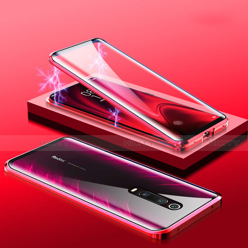 Coque Rebord Bumper Luxe Aluminum Metal Miroir 360 Degres Housse Etui M01 pour Xiaomi Mi 9T Rouge Plus