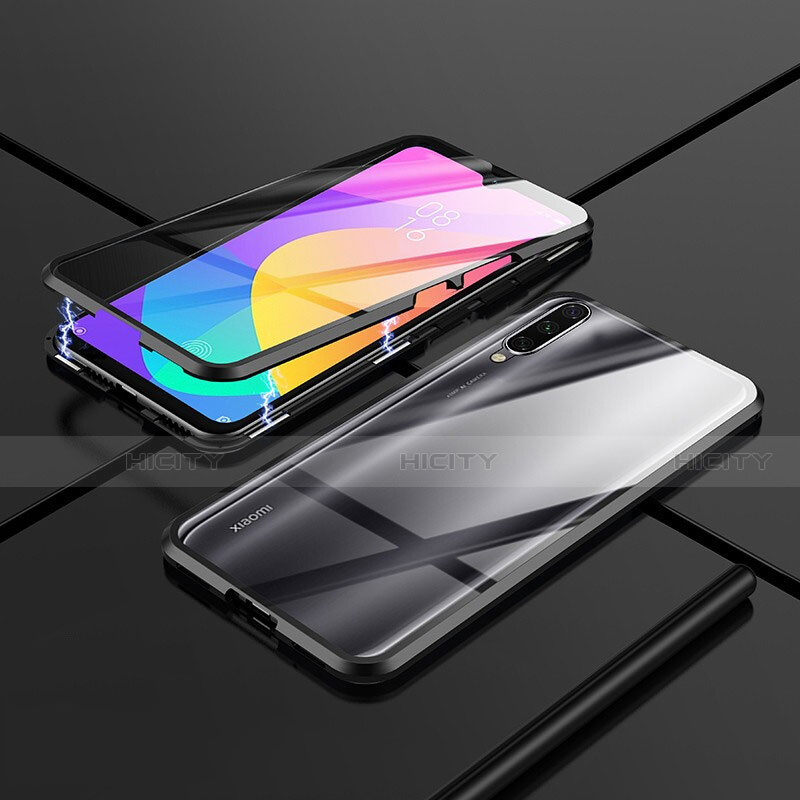 Coque Rebord Bumper Luxe Aluminum Metal Miroir 360 Degres Housse Etui M01 pour Xiaomi Mi A3 Noir Plus