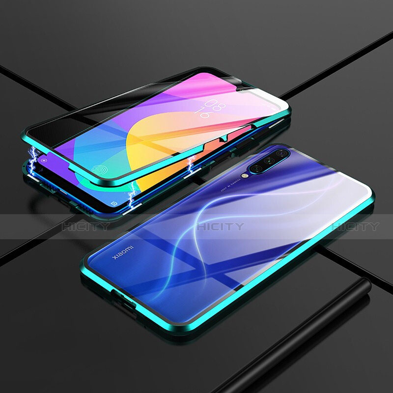 Coque Rebord Bumper Luxe Aluminum Metal Miroir 360 Degres Housse Etui M01 pour Xiaomi Mi A3 Vert Plus