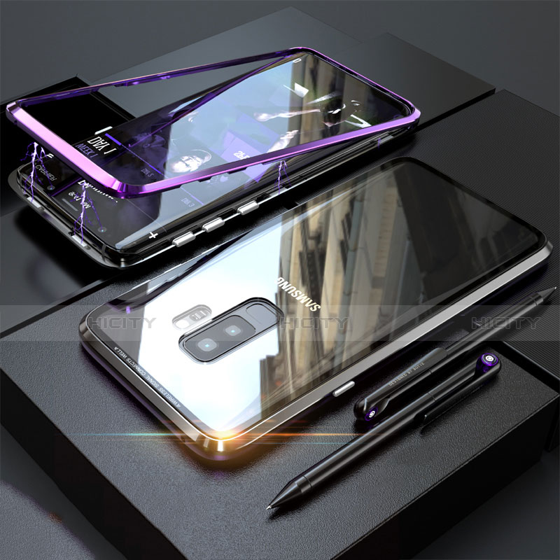 Coque Rebord Bumper Luxe Aluminum Metal Miroir 360 Degres Housse Etui M04 pour Samsung Galaxy S9 Plus Plus