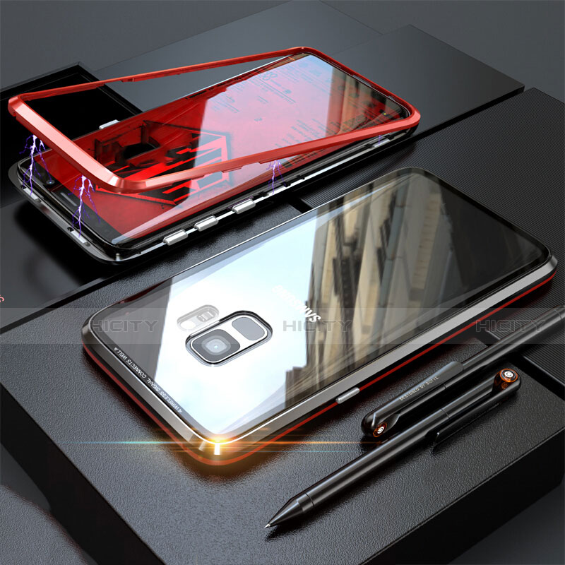 Coque Rebord Bumper Luxe Aluminum Metal Miroir 360 Degres Housse Etui M05 pour Samsung Galaxy S9 Plus