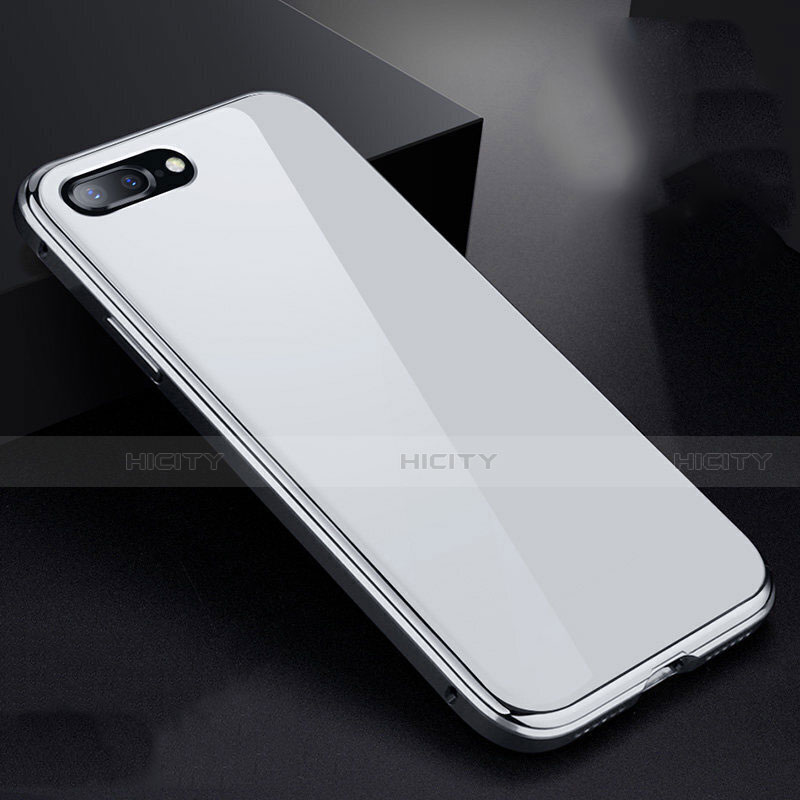 Coque Rebord Bumper Luxe Aluminum Metal Miroir 360 Degres Housse Etui pour Apple iPhone 7 Plus Blanc Plus