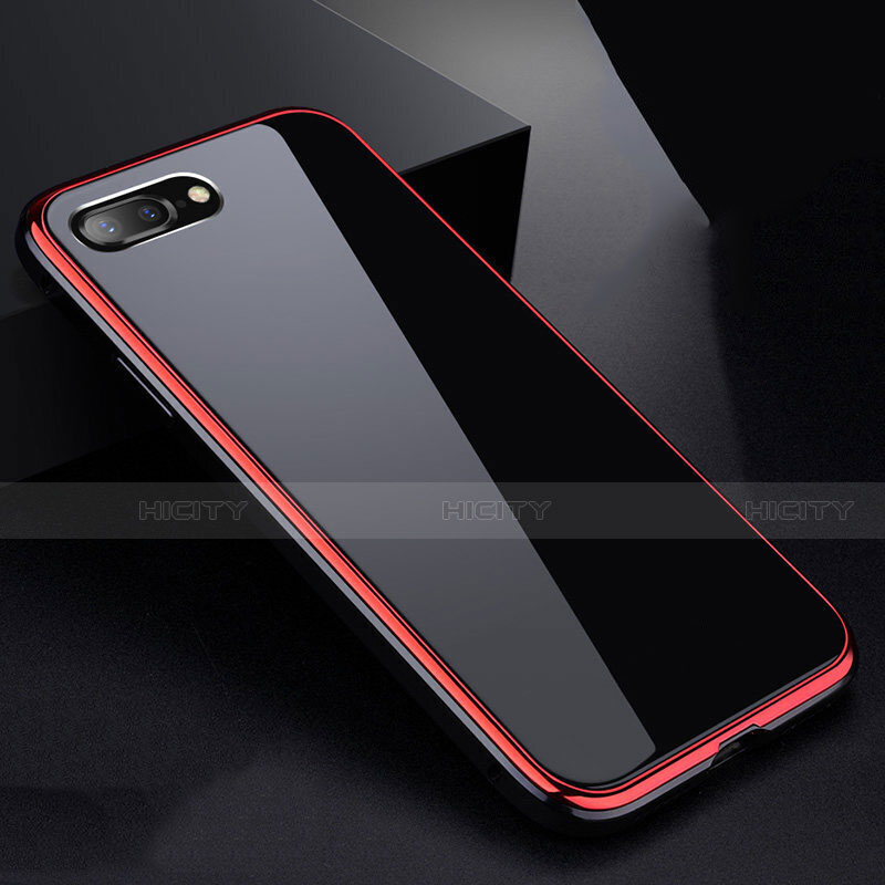 Coque Rebord Bumper Luxe Aluminum Metal Miroir 360 Degres Housse Etui pour Apple iPhone 7 Plus Rouge Plus